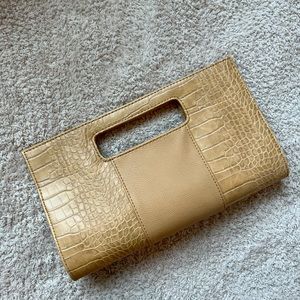 NWT faux leather clutch